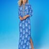 Shalimar Long Tunic Dress in Navy Jewel Embellishment